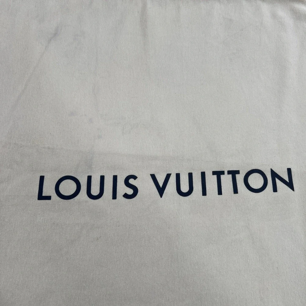 Louis Vuitton Dust Bag Cream Large Cotton Drawstring Purse Handbag 23.5x24in